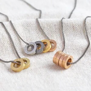 Men's Personalised Mixed Metal 'Family' Bead Necklace