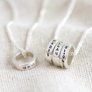 Men's Personalised Sterling Silver Hoop Necklace