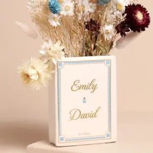 Personalised Ceramic Tale As Old As Time Mini Book Vase