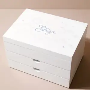 Personalised Clouds and Stars White Jewellery Box
