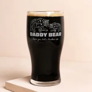 Personalised Daddy Bear Engraved Pint Glass