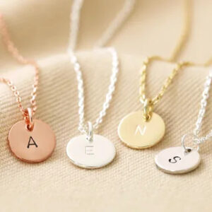 Personalised Disc Charm Initial Necklace