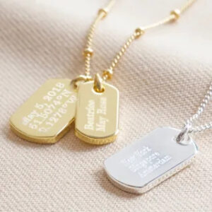 Personalised Double Dog Tag Charm Necklace
