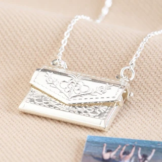 Personalised Envelope Locket Necklace with Hidden Photo Charm
