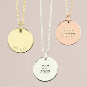 Personalised Hand-Stamped Disc Pendant Necklace