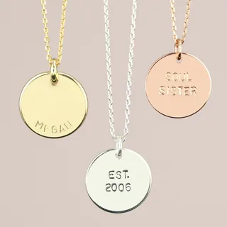 Personalised Hand-Stamped Disc Pendant Necklace