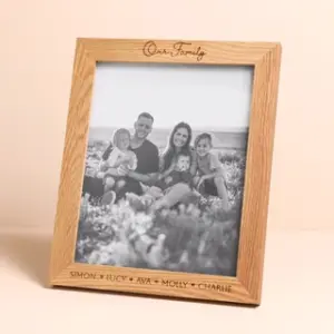 Personalised Our Family Oak Photo Frame