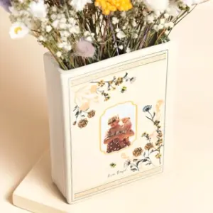 Personalised Photo Ceramic Little Book of Flowers Vase