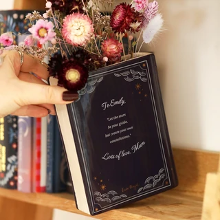 Personalised Purple Ceramic Celestial Book Vase