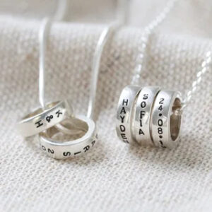 Personalised Sterling Silver Hoop Necklace