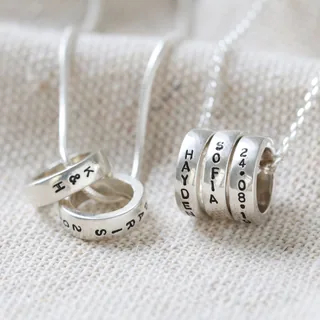 Personalised Sterling Silver Hoop Necklace