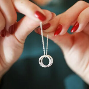 Personalised Sterling Silver Interlocking Circles Necklace