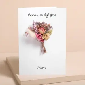 Personalised Vinyl Dried Flower Mother's Day Card