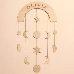 Personalised Wooden Moon Phase Wall Hanging