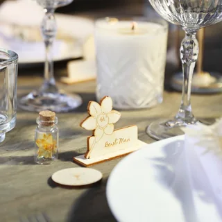 Set of 2 Personalised Wooden Birth Flower Place Settings